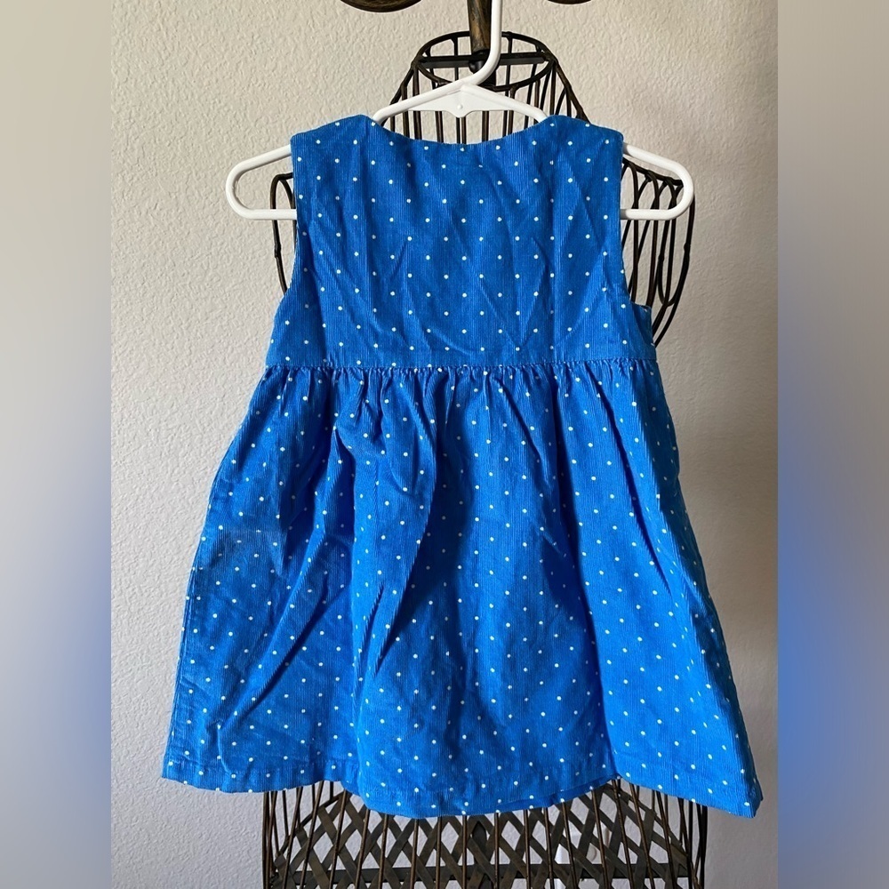Mini boden girls blue polka dot pinnie mushroom toadstool bunny dress - Picture 2 of 4